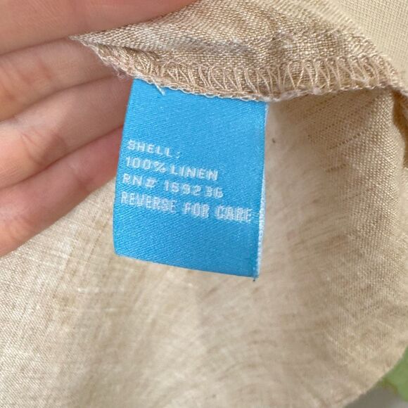 J. McLaughlin | Beige Linen Button Detail Tunic Blouse | Medium - Picture 10 of 12